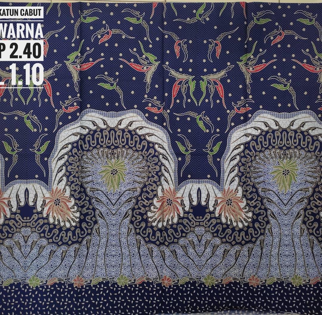 Batik Katun Cabut Warna : Biru